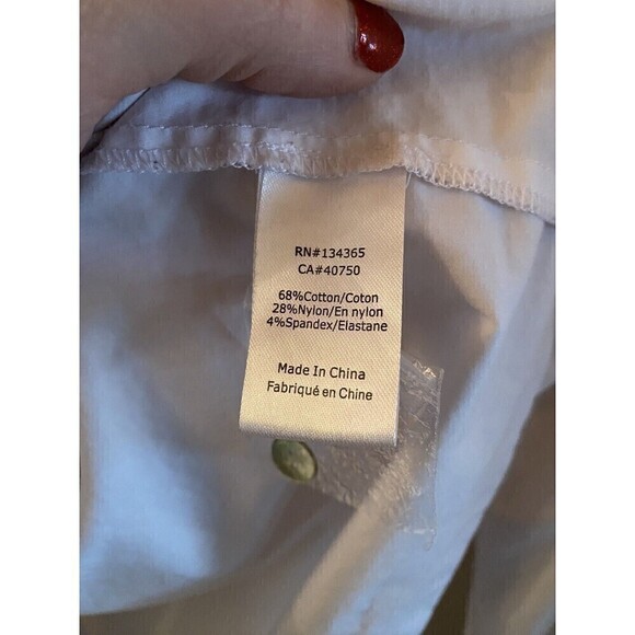 Marla Wayne white shirt with pearl buttons Sz. XL - Picture 4 of 5